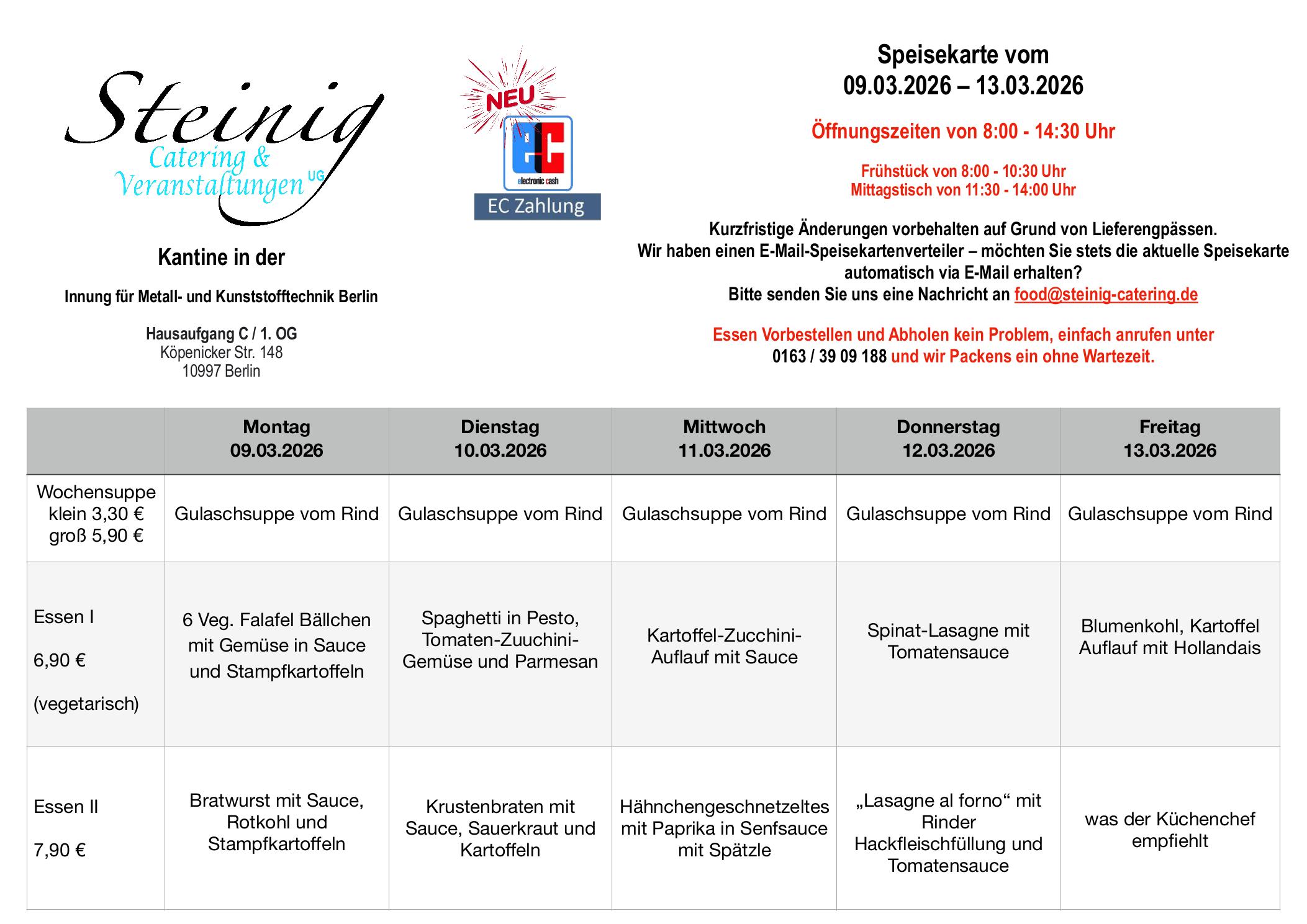 Speiseplan – KW 11