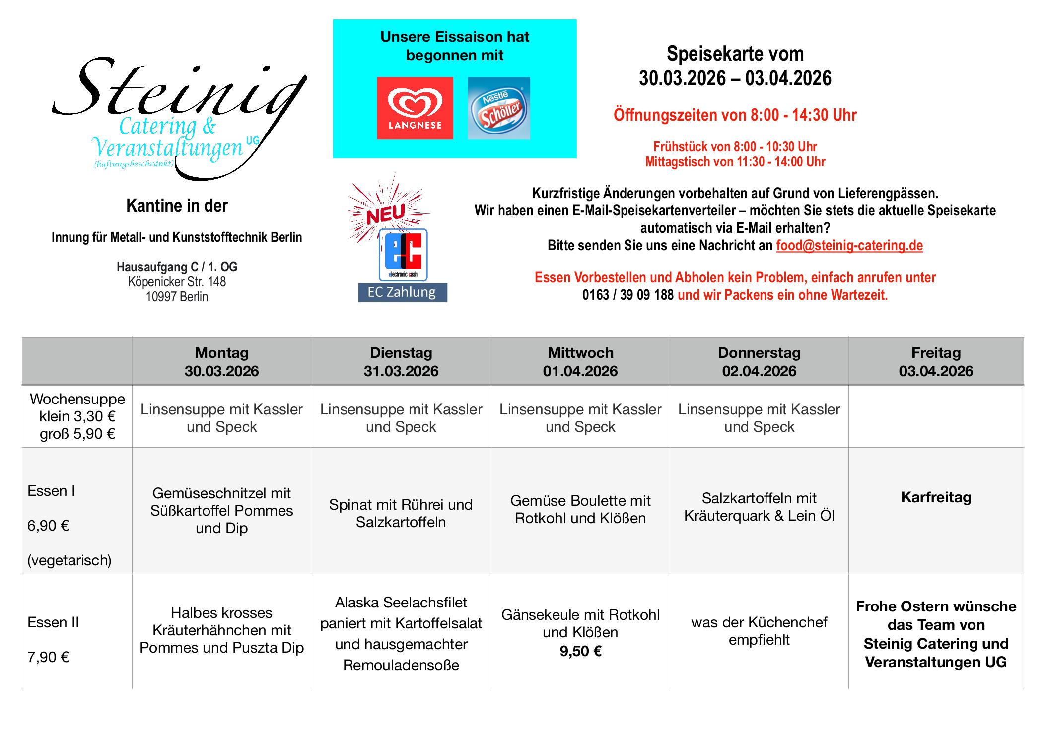 Speiseplan – KW 14