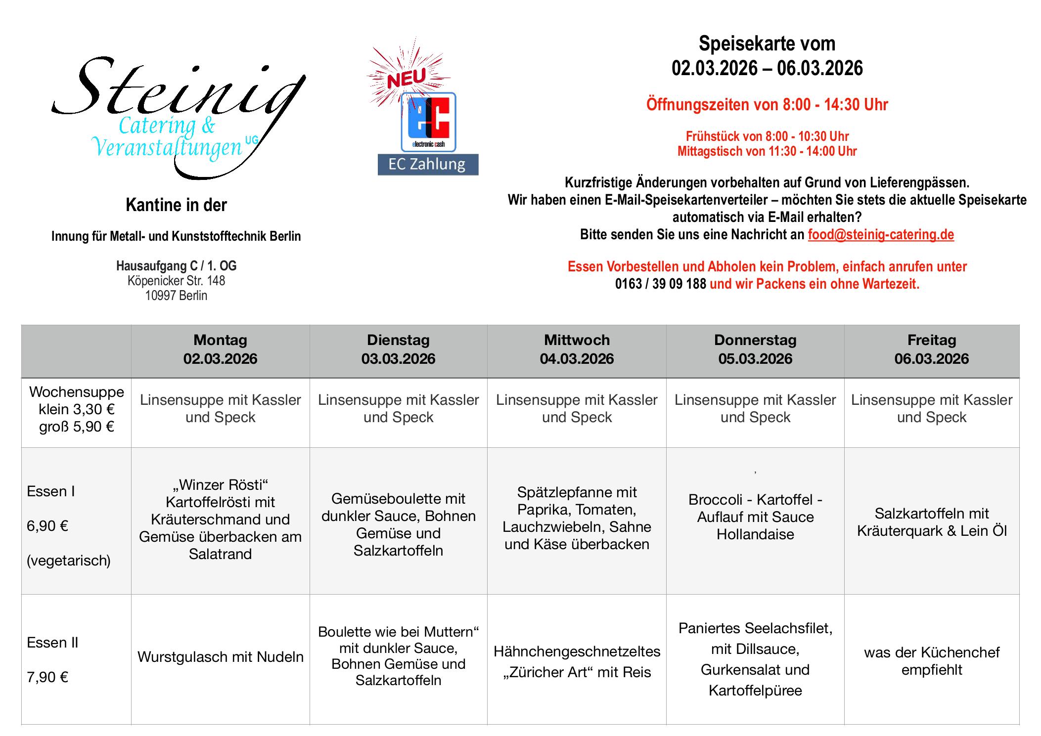 Speiseplan – KW 10