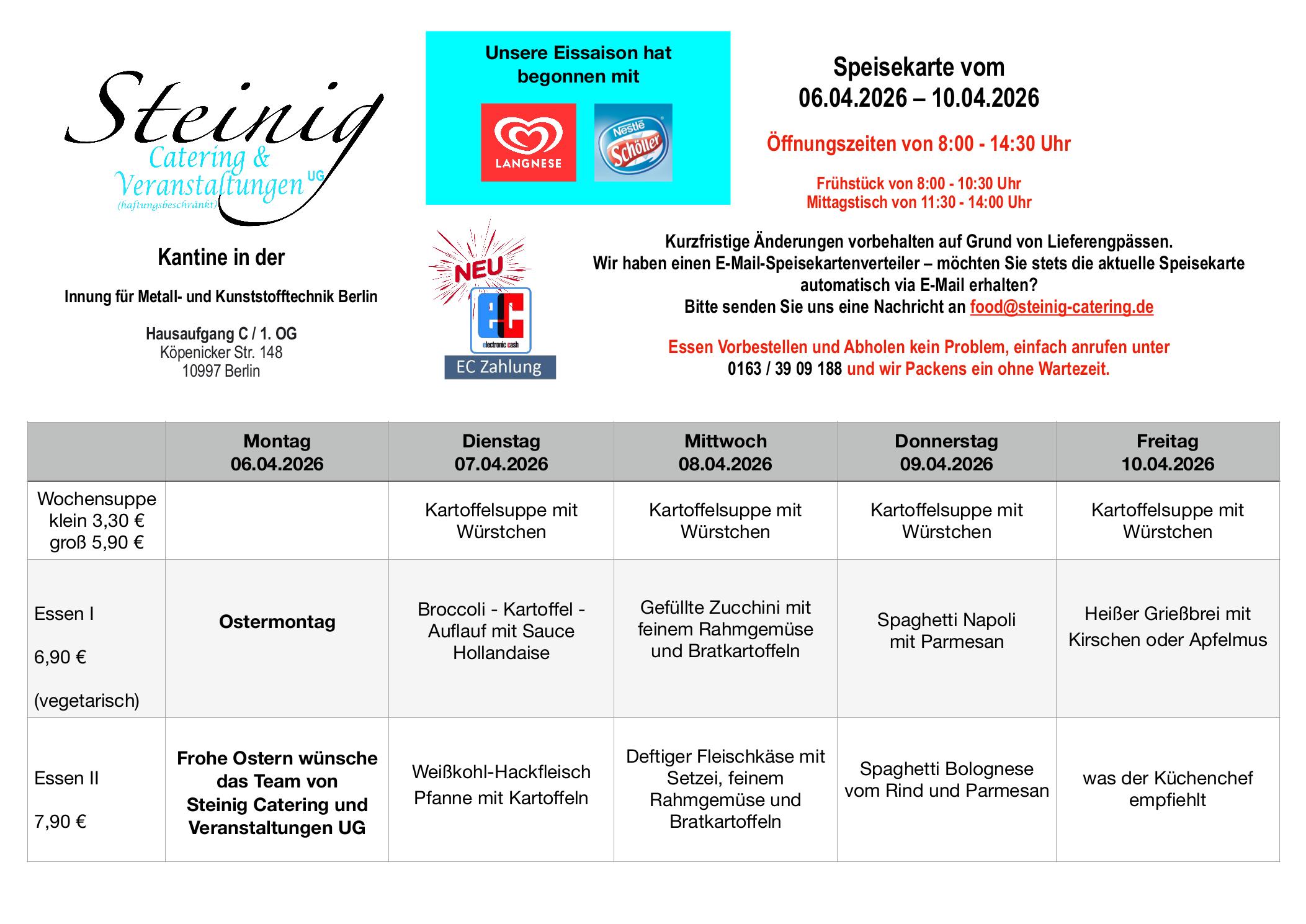 Speiseplan – KW 15