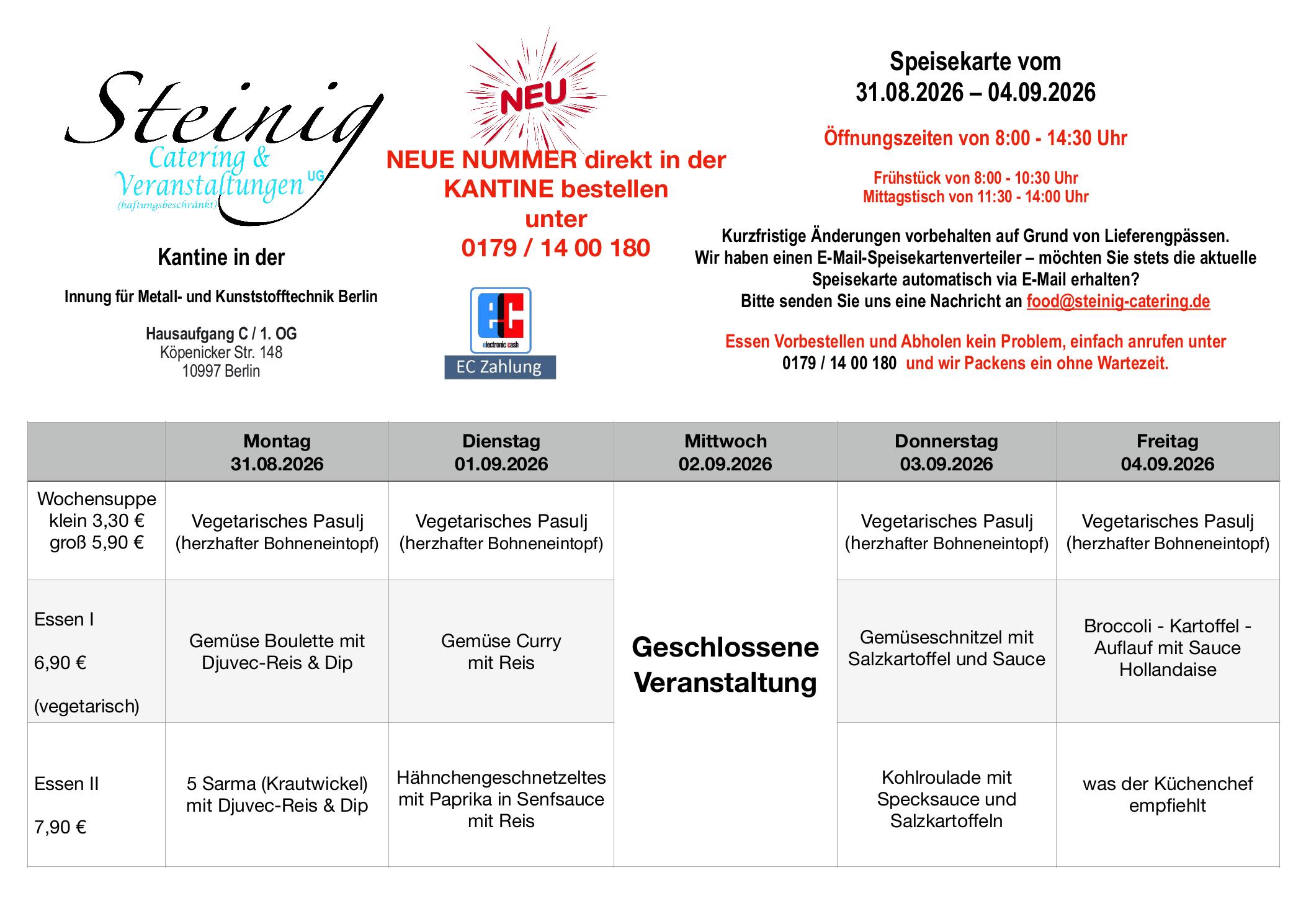 Speiseplan – KW 36